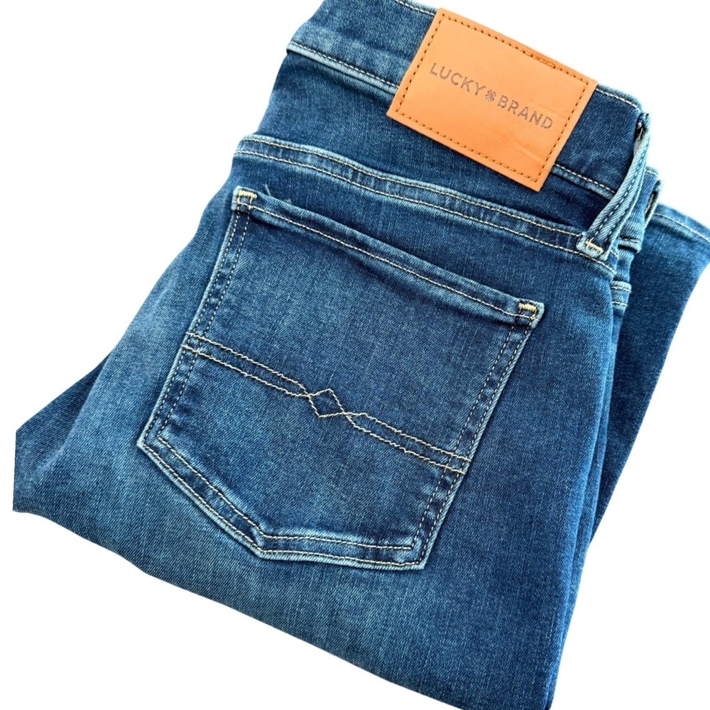 Lucky Brand Sweet Mid Rise Boot Ankle Jeans Blue Stretch 4/27A (30x30) NEW - Picture 1 of 13